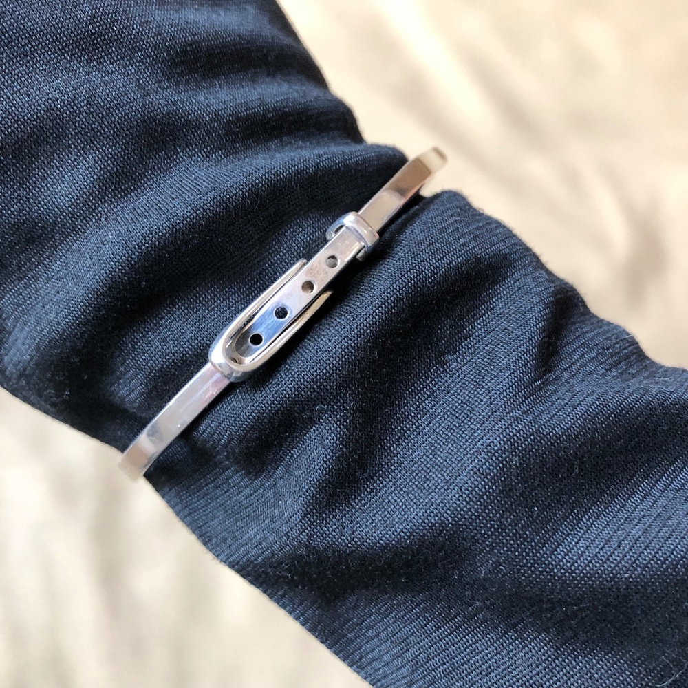 Vintage Sterling Silver Belt Buckle Bracelet